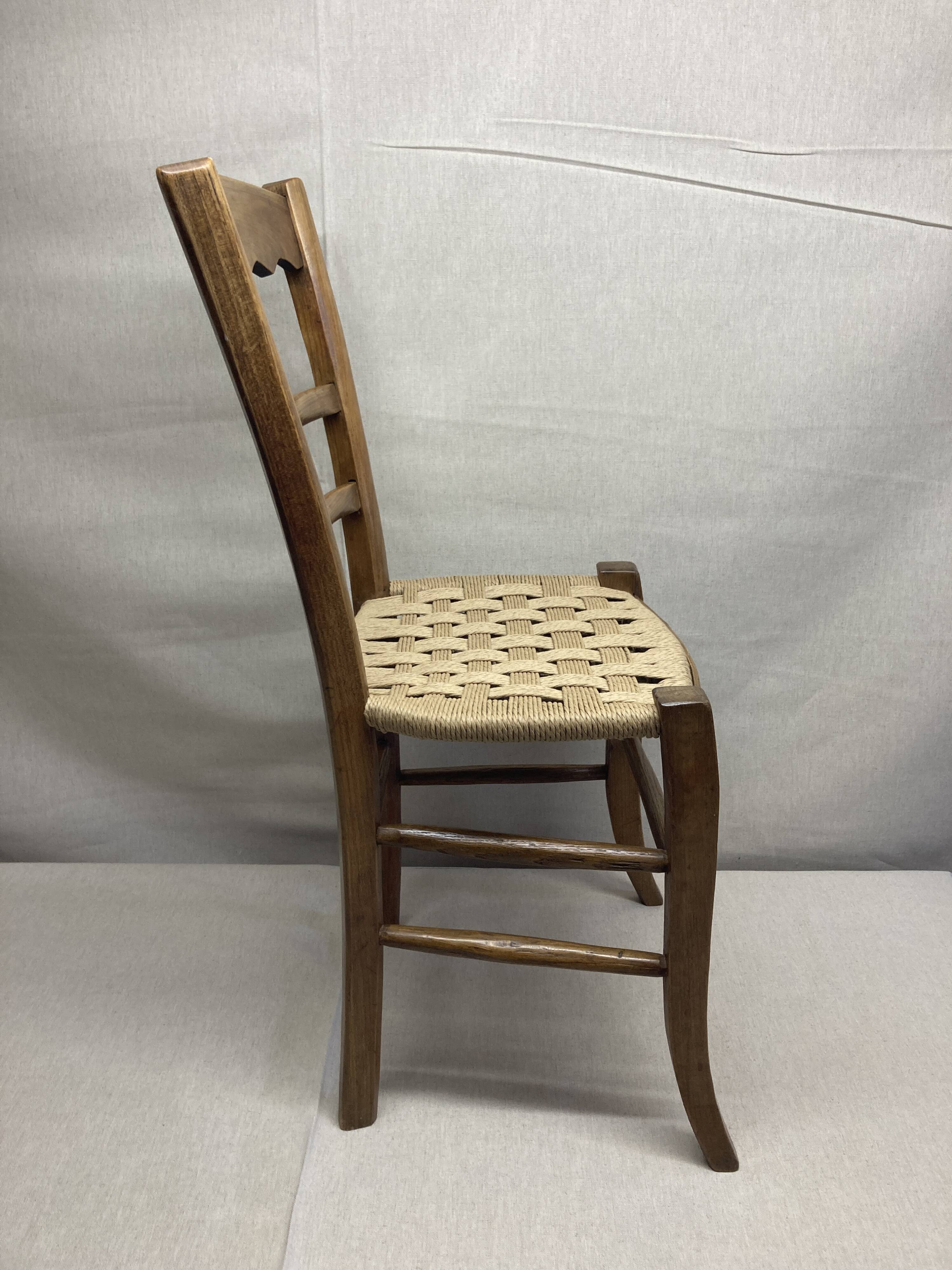 19th-century peasant chair restored – handmade Danish cord weaving