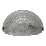 Art Deco half-dome pressed glass wall lamp