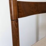 Set of 6 brutalist beech chairs, 1960s-1970s