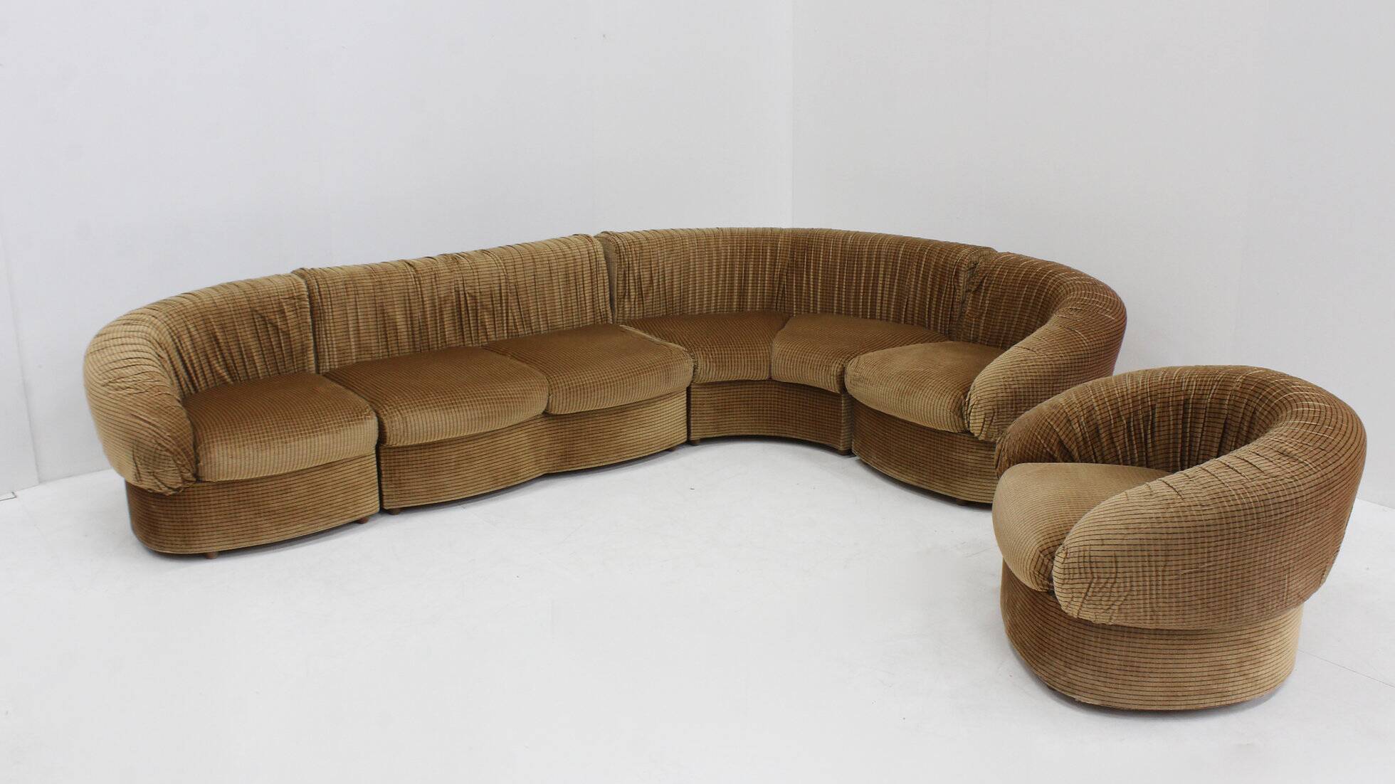 Vintage Italian curved modular sofa 1970s
