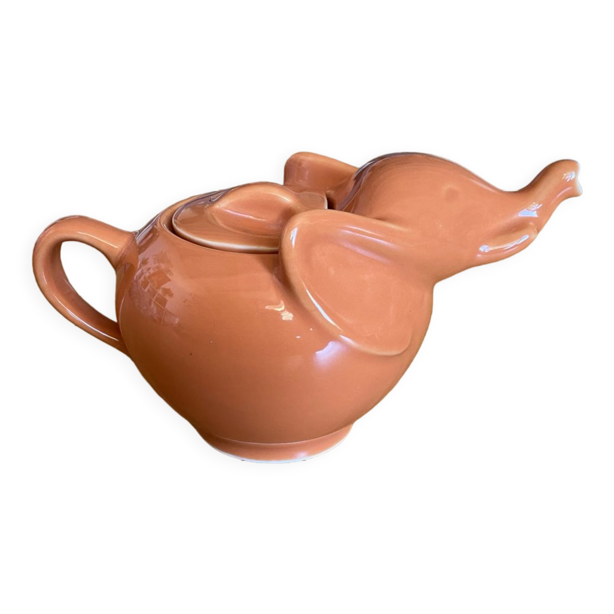 Vintage Lipton Elephant Teapot terracotta