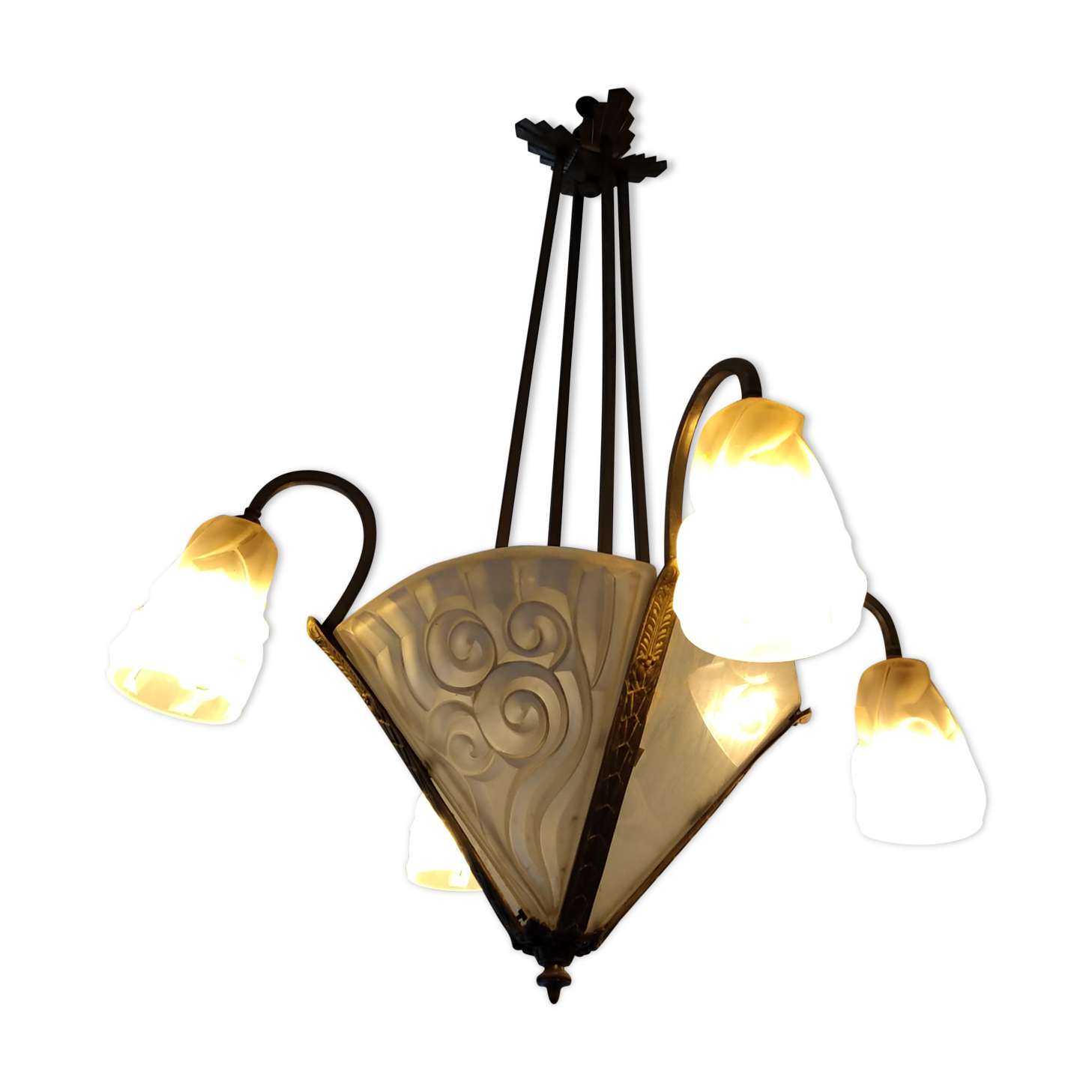 Art Deco chandelier by Degué