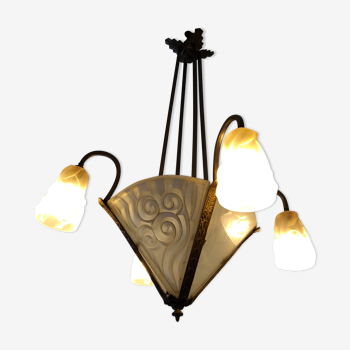 Art Deco chandelier by Degué