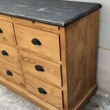 Furniture with drawers waxed pine above black top three tablets furniture of trade