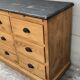 Furniture with drawers waxed pine above black top three tablets furniture of trade