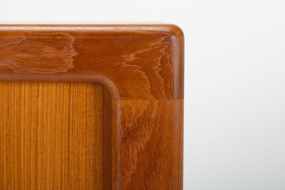 Danish teak cabinet with tambour doors, 1960s