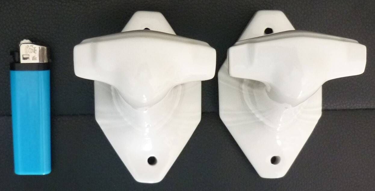 Set of 4 coat hooks, antique porcelain coat rack, art deco circa 1920