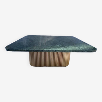Table basse ANAÏA bois bond et marbre vert
