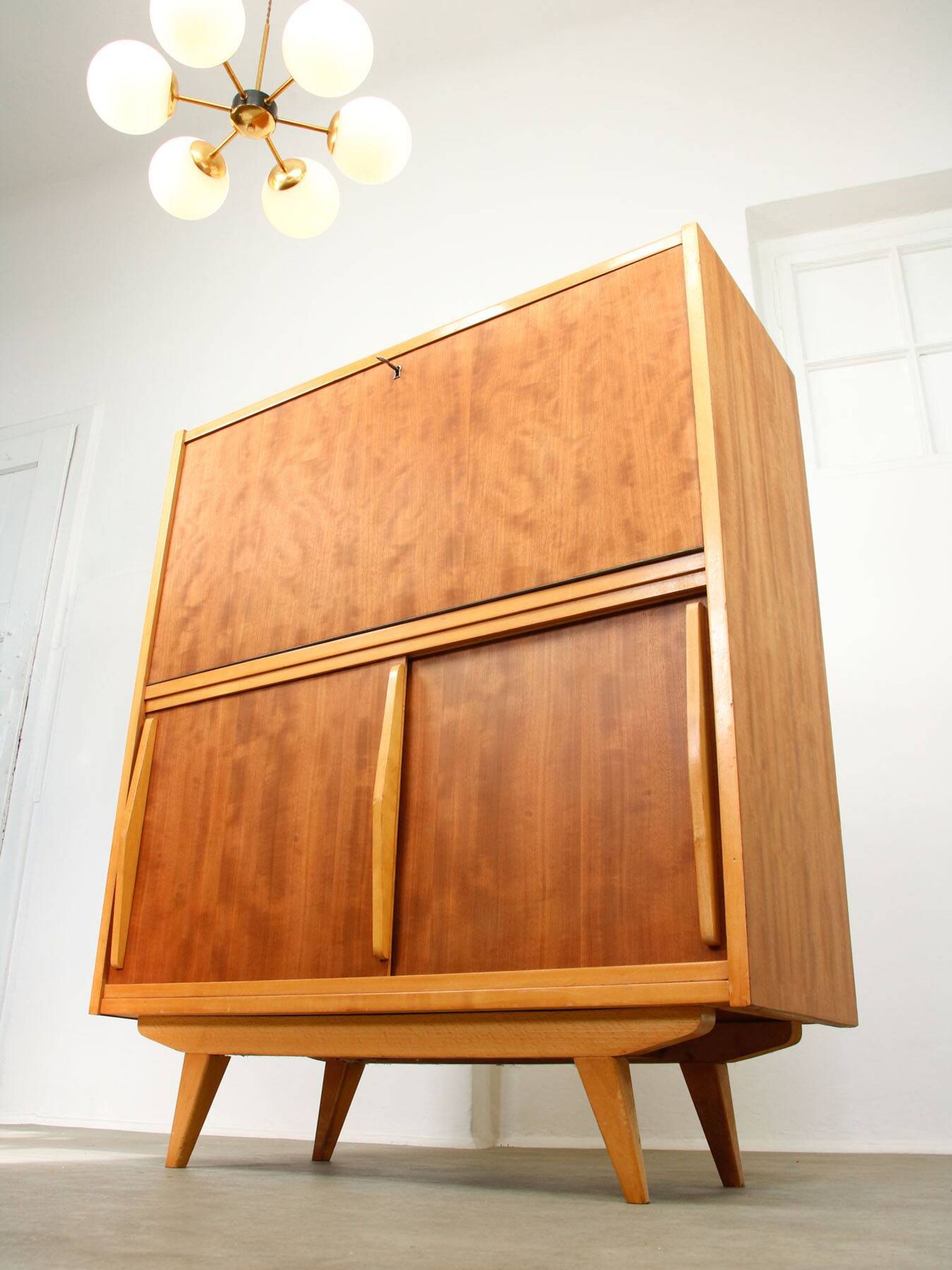 Mid-Century Modern Scandinavian Wooden Bar Cabinet, 1950s