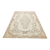 Tapis Vintage Neutre Décoloré Style Bohème Chic, 166x285