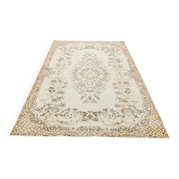 Tapis Vintage Neutre Décoloré Style Bohème Chic, 166x285