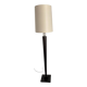 Wooden floor lamp - conical base and glass globe