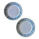 2 assiettes anciennes plates (ø 25 cm) en faïence terre de fer creil montereau massena