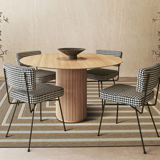 Geometric patterned jute rug 190x290 cm