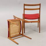 Pair of teak and fabric chairs, 1960 Sweden