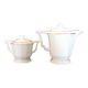 Art Deco ensemble of Czech coffee pot and sugar bowl.