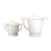 Art Deco ensemble of Czech coffee pot and sugar bowl.