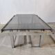 Vintage coffee table in metal and smoked glass