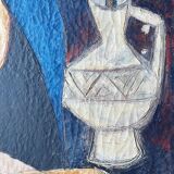 Female portrait – Modernist painting from the 1950s – School of Paris – Jean Be