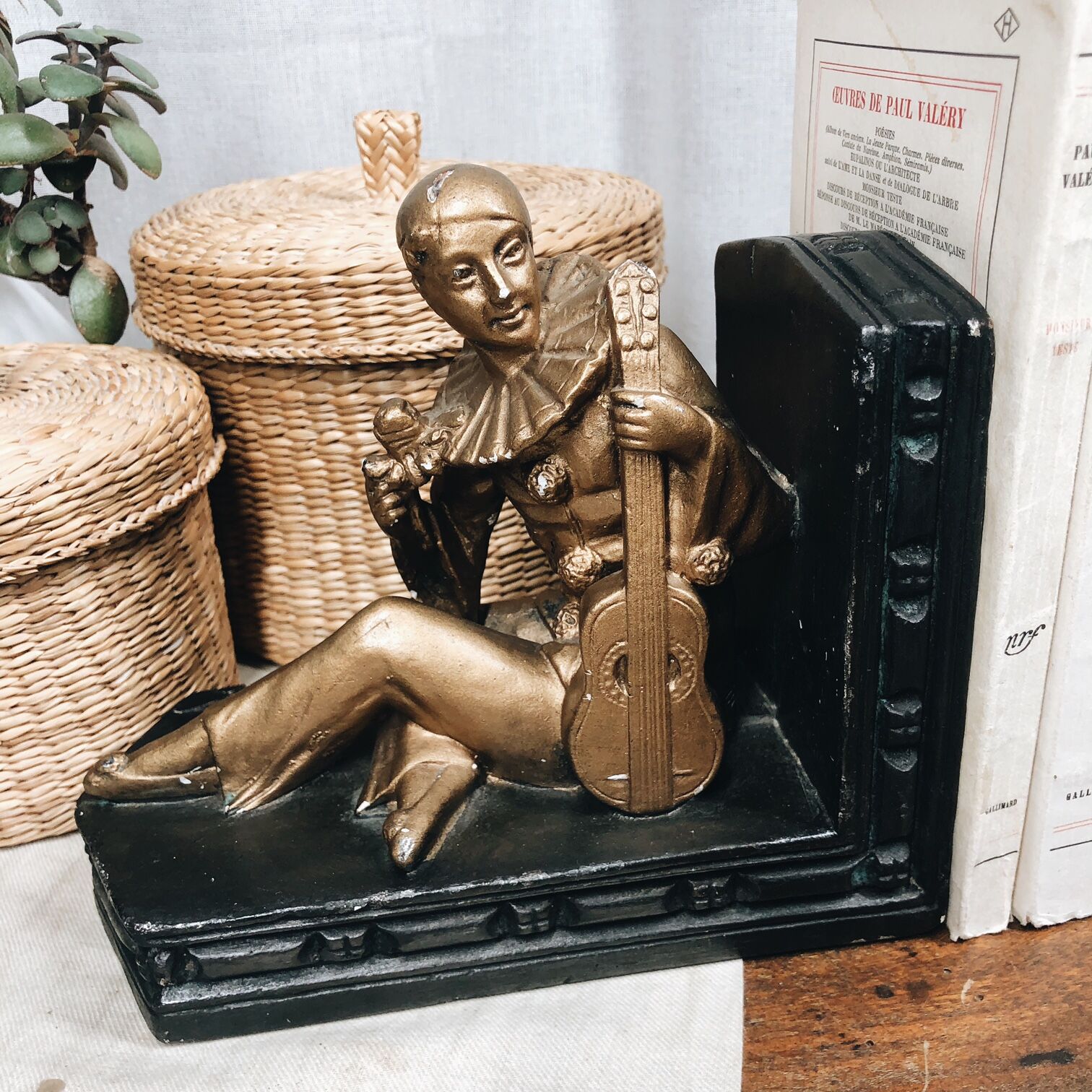 Old book clamps in black & gold plaster