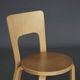 Chaises modèle 66 d'Alvar Aalto pour Artek, années 1980