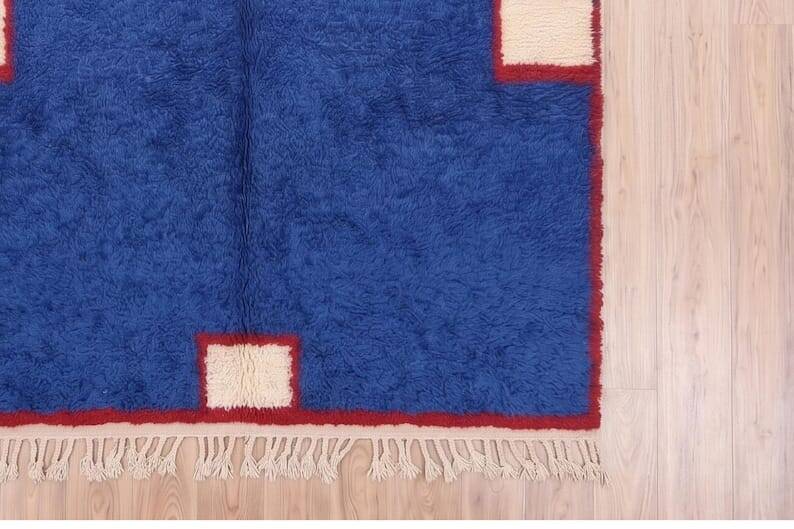 Grand tapis berbère marocain traditionnel authentique taille 3/4 m