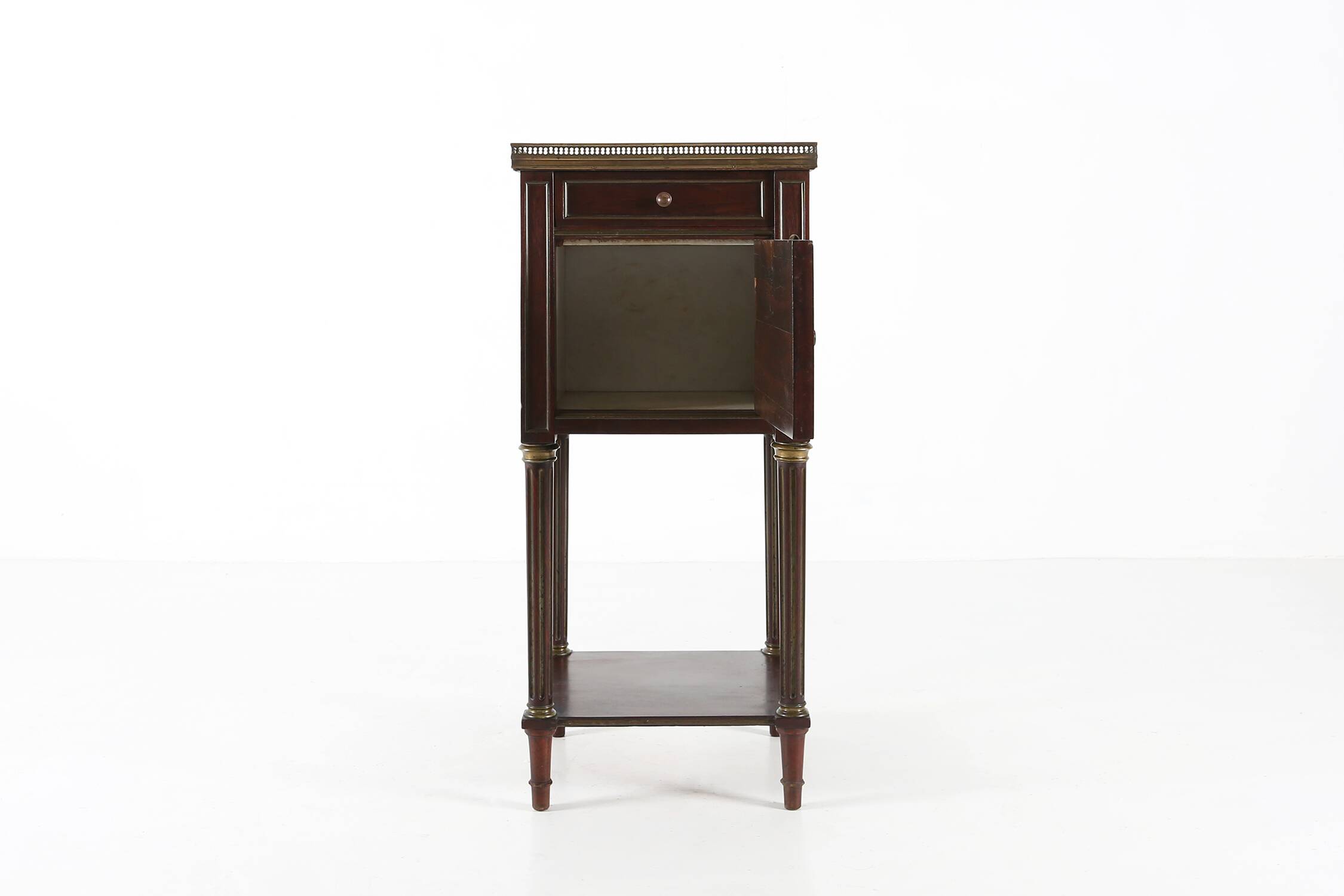French 19th century Empire nightstand in wood with marble top