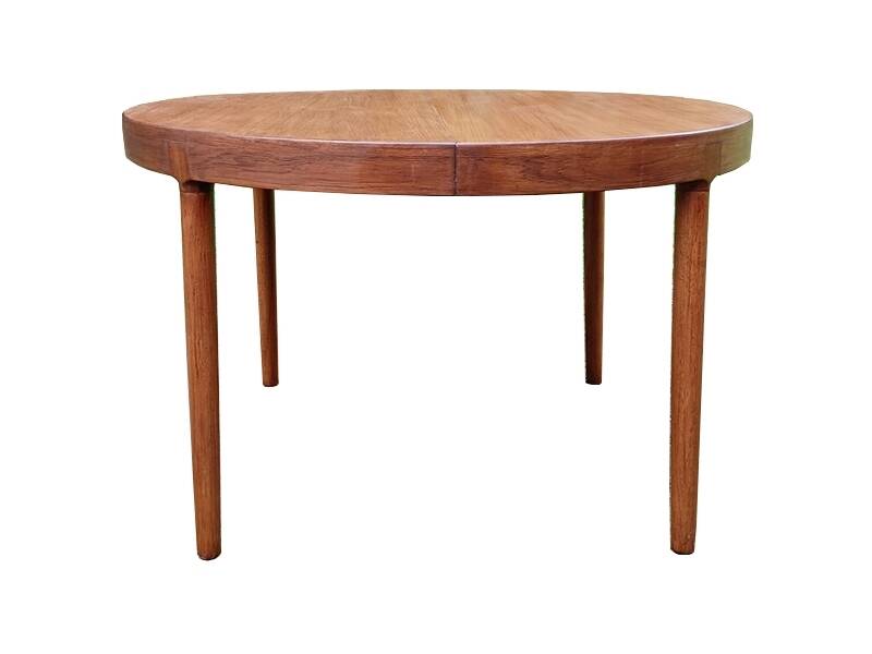 Table Harry Ostergaard ronde extensible teck 1960 estampillée