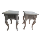 Pair of bedside tables painted in gray