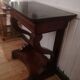 Consoles pair restoration in mahogany and black granite