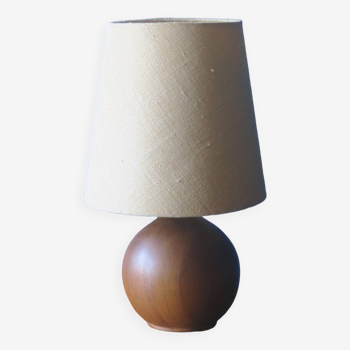 Solid teak globe-shaped table lamp, Denmark 1960s