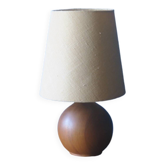 Solid teak globe-shaped table lamp, Denmark 1960s