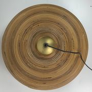 XL 71 cm Pencil Reed, Rattan, Bamboo and Brass Pendant Hanging Lamp, Italy