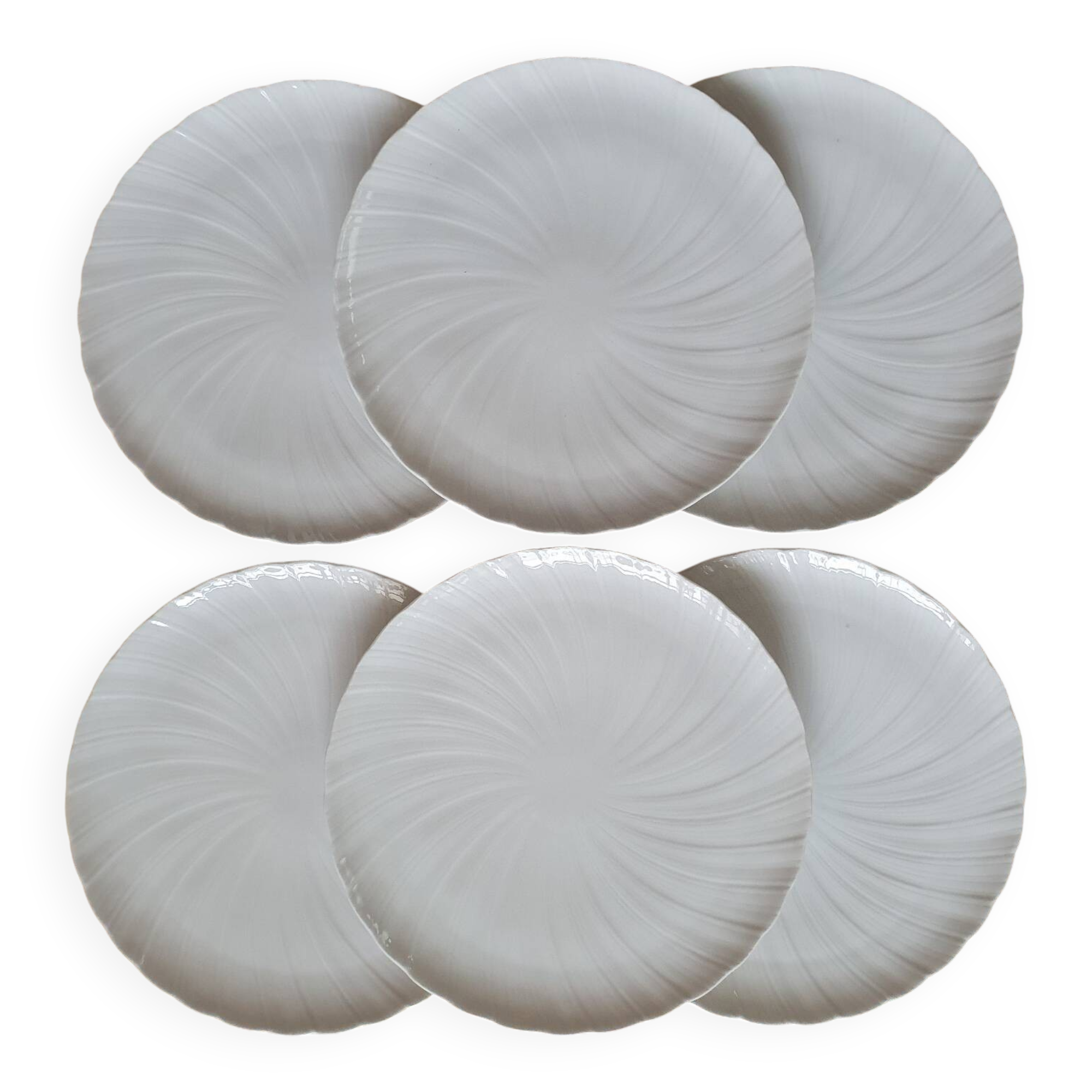 6 dessert plates Bernardaud Palm - Limoges porcelain