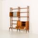 Scandinavian free standing teak wall unit, Norway 1960s.