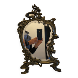 Mirror in gilded bronze and beveled glass 30x48cm
