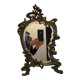Mirror in gilded bronze and beveled glass 30x48cm
