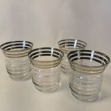 Set of 8 art deco glass with silver edging