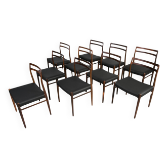 Chaises de salle à manger vintage par Alf Aarseth pour Gustav Bahus, 1960, ensemble de 10