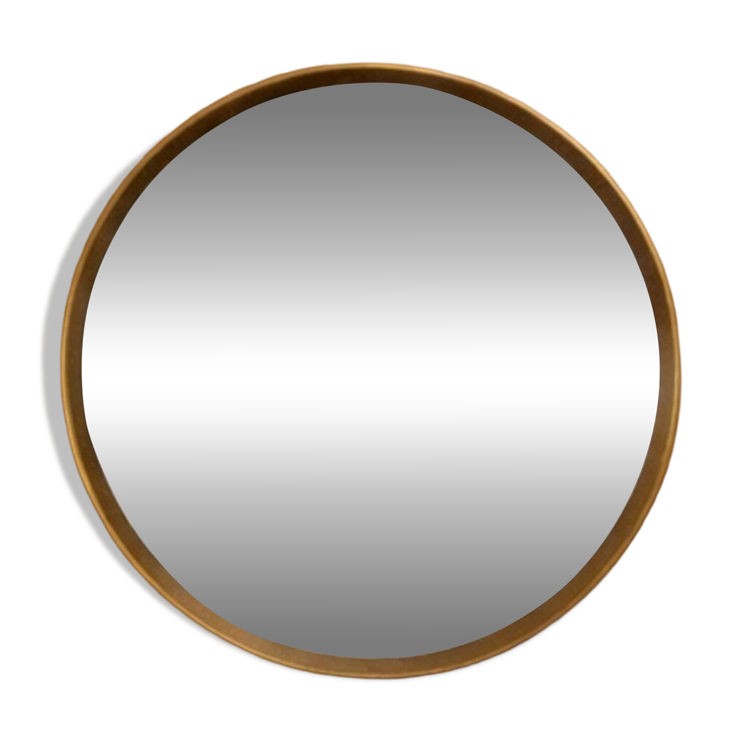 Vintage wall mirror — wood & brass finish (1970s)