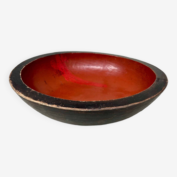 Large Wooden Urushi Dough Bowl Japan, Meiji Period (1868-1912)