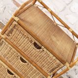 Wicker and rattan chest of drawers with 3 drawers
