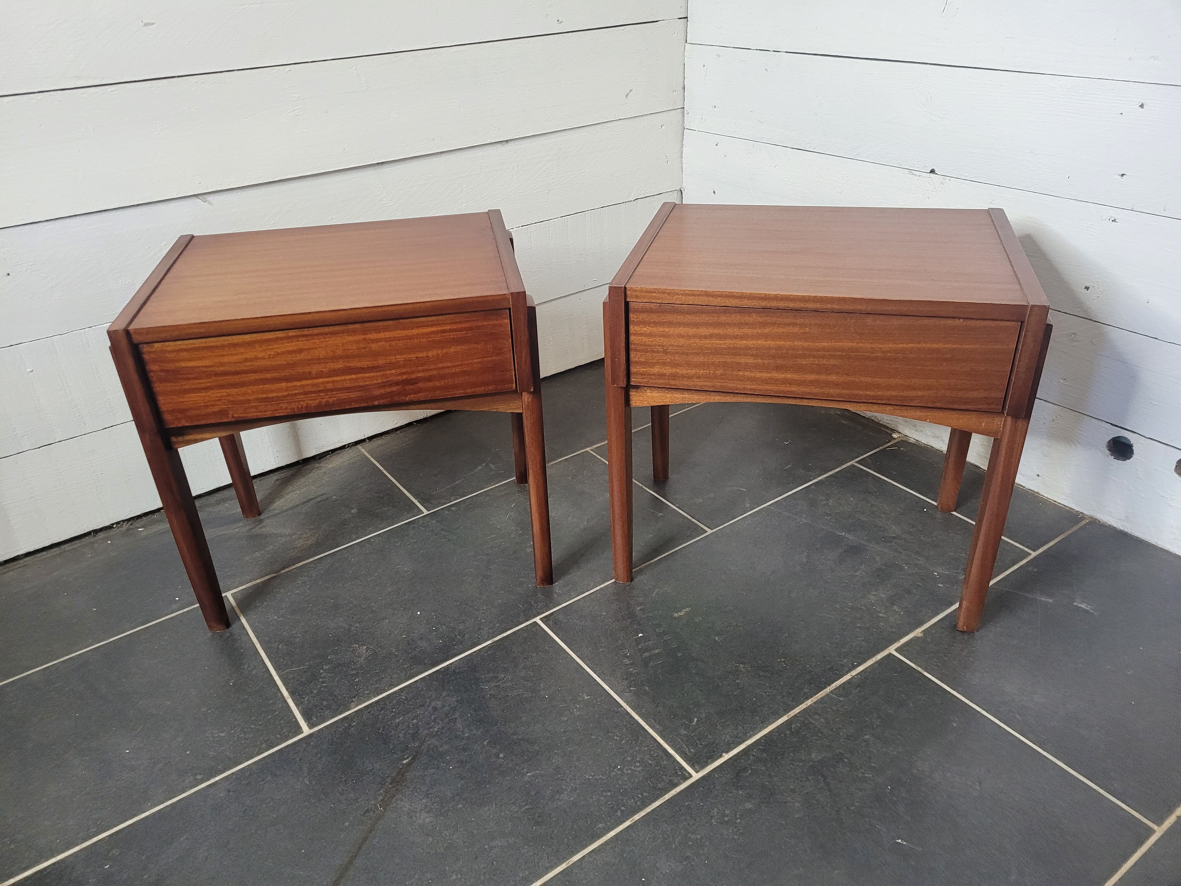 Pair of Scandinavian teak bedside tables from the 60s
