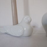 2 Ceramic candle holders shape white bird