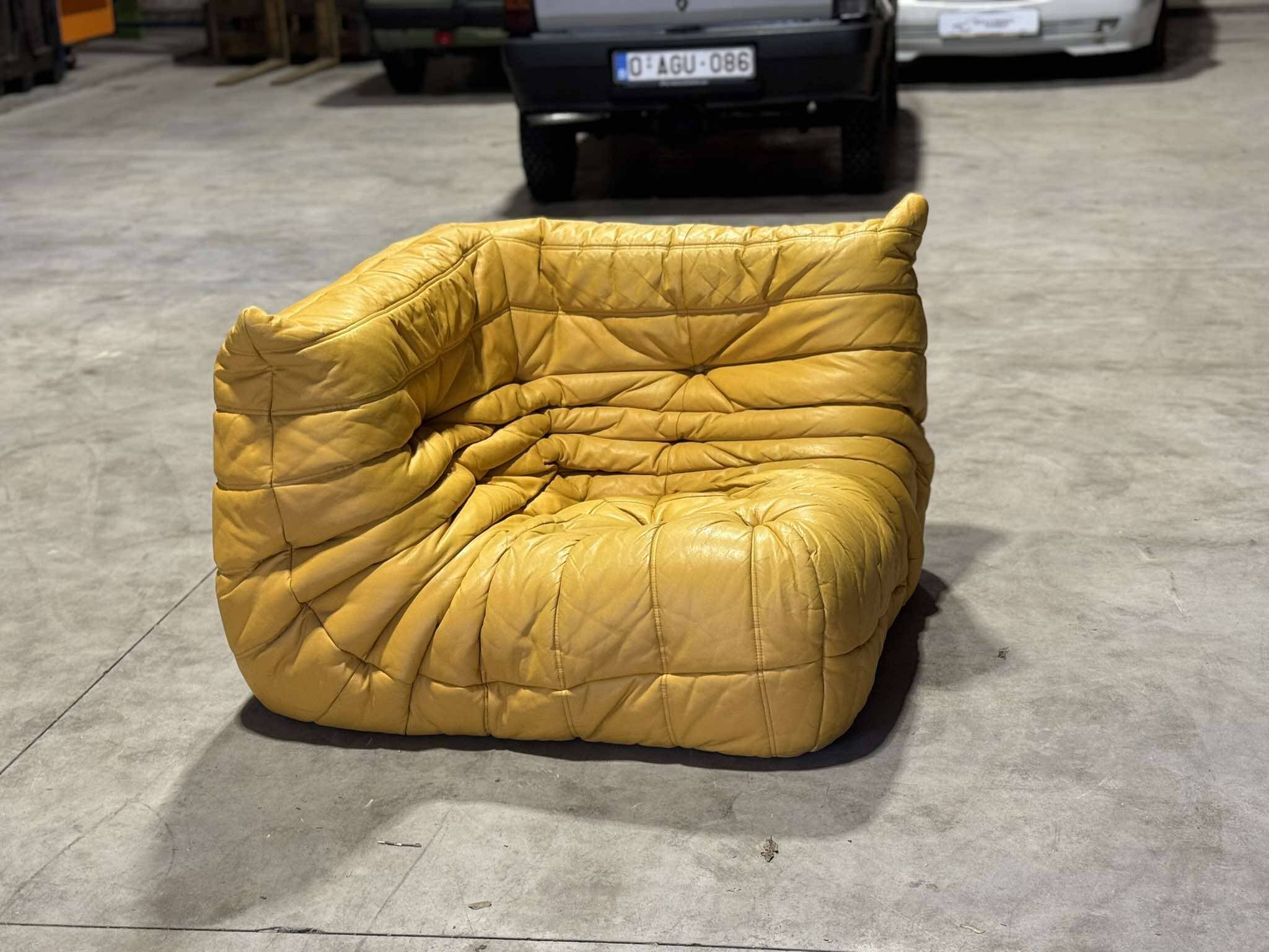 Togo - ligne roset - yellow leather