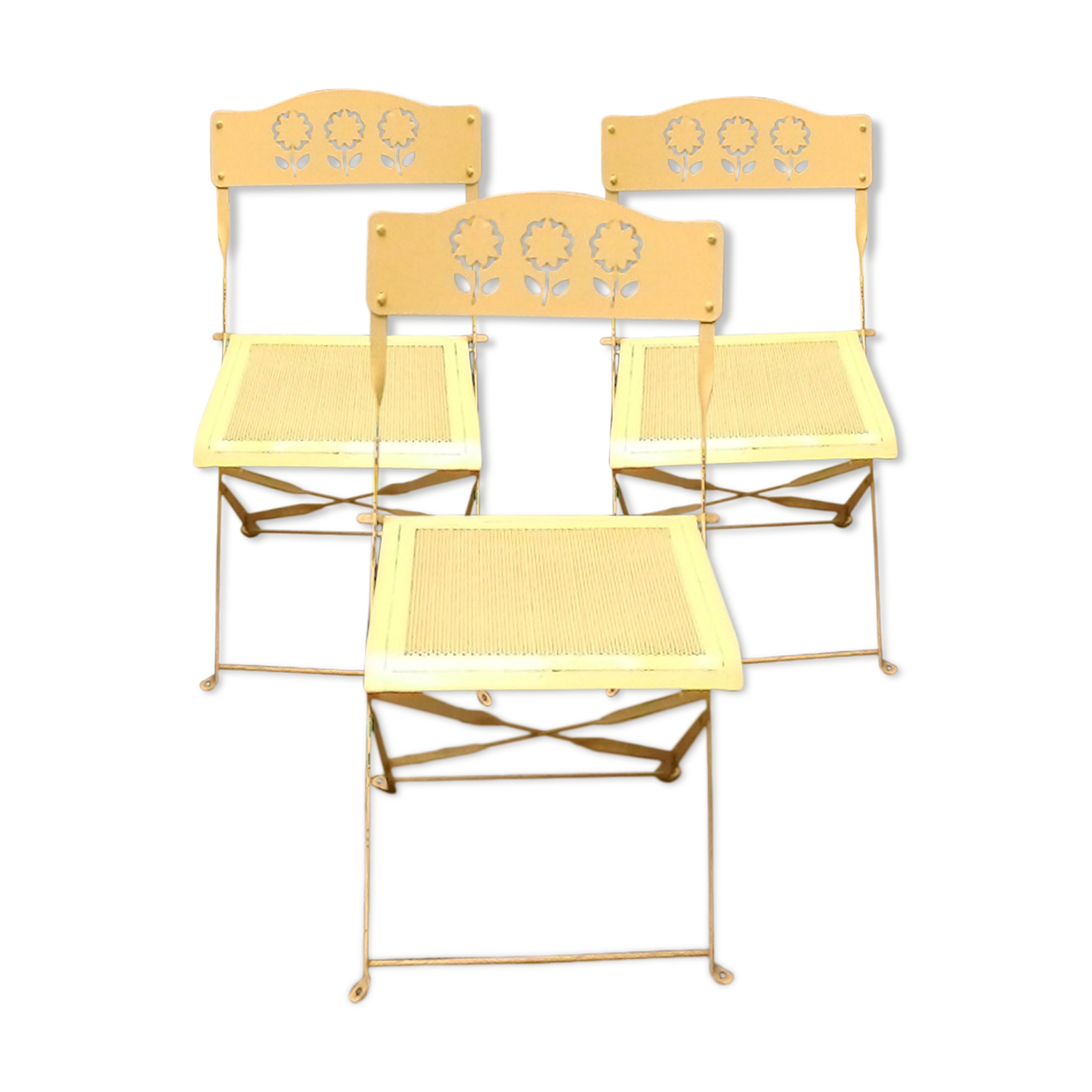 Folding metal garden chairs