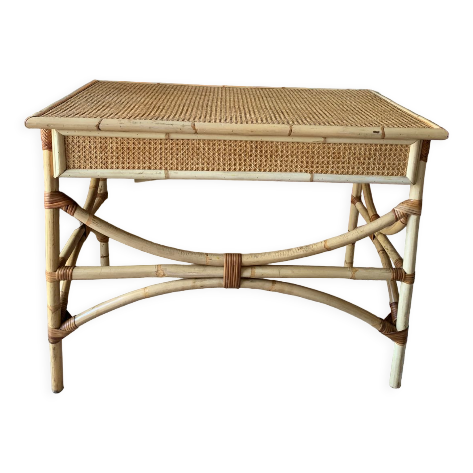 Rattan desk and canning