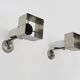 Pair of Space Age wall lights, adjustable, chrome-plated metal, aluminium, 60