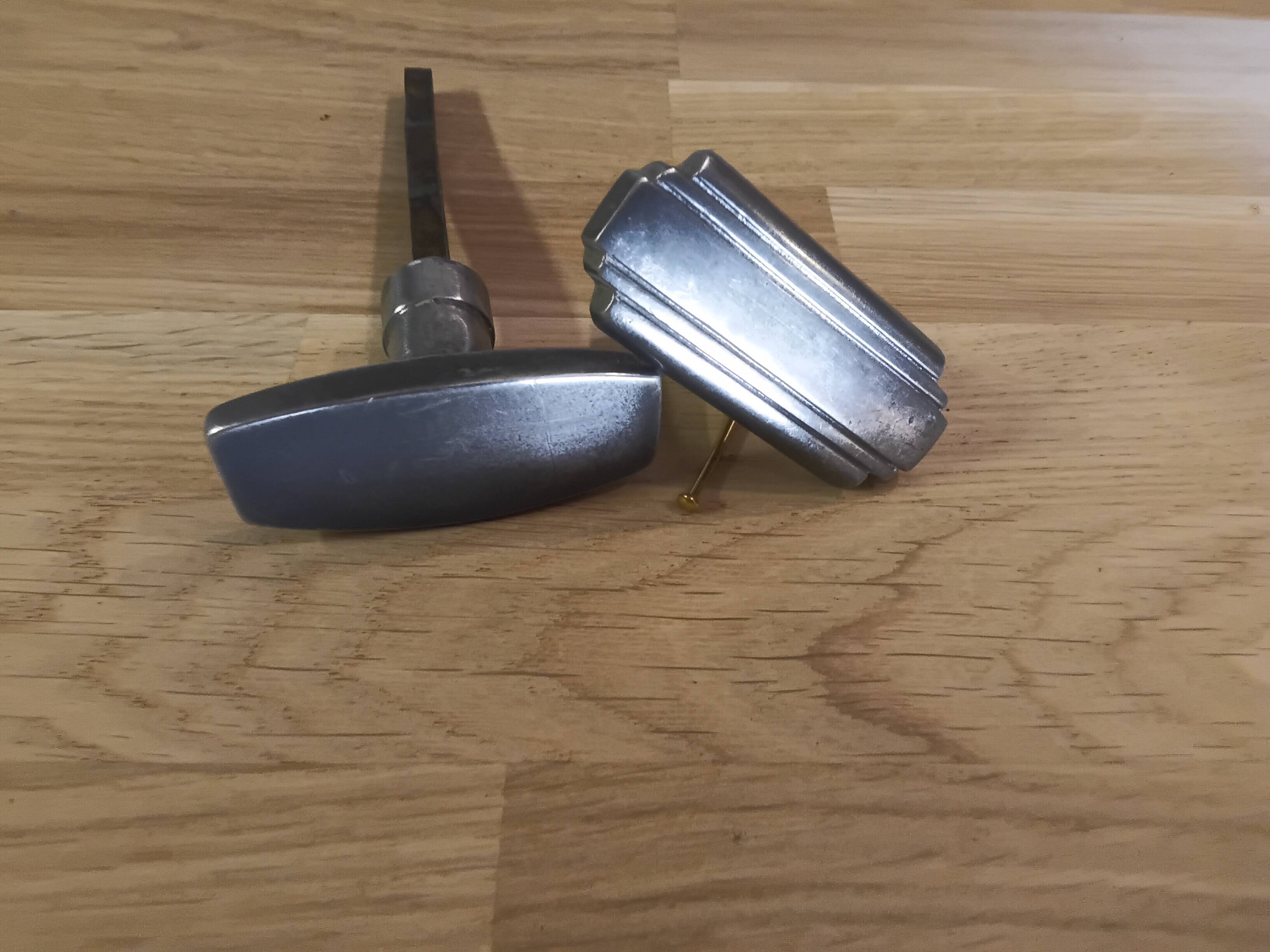 Art Deco aluminum handles