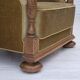 1960s, Danish armchair, green furniture velour, solid carved oak wood.